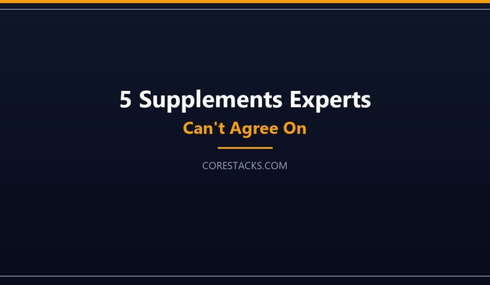 Longevity supplement bottles representing expert disagreement