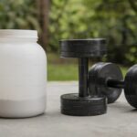 Creatine monohydrate powder with measuring scoop for longevity and cognitive benefits