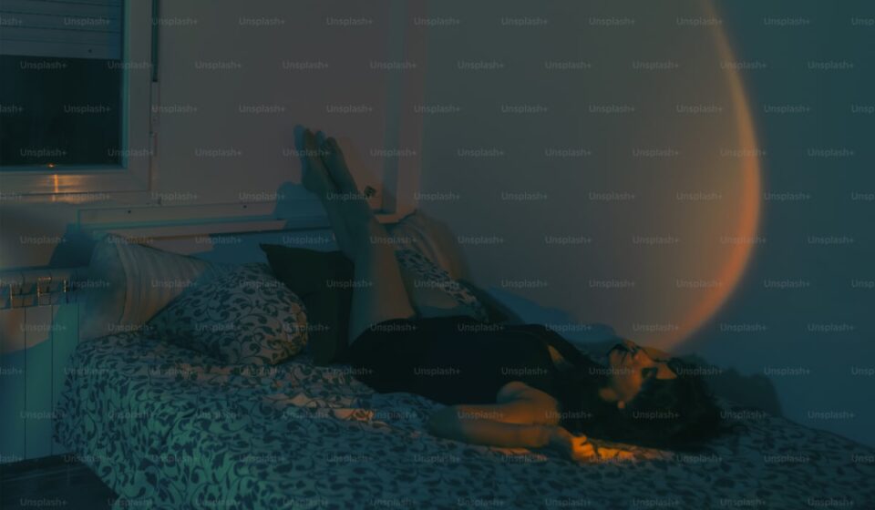 Peaceful dark bedroom setting for optimal sleep protocol and sleep hygiene