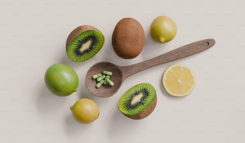 Supplement capsules and vitamins arranged for a daily longevity stack